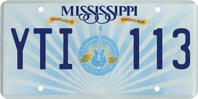 MS license plate YTI113