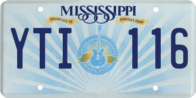 MS license plate YTI116