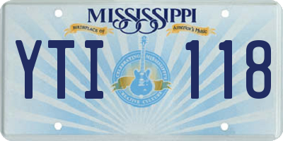 MS license plate YTI118