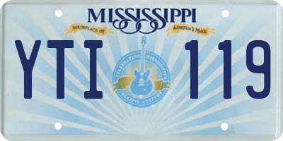 MS license plate YTI119