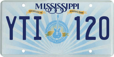MS license plate YTI120