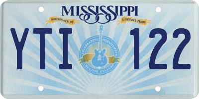 MS license plate YTI122