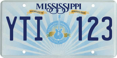 MS license plate YTI123