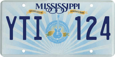 MS license plate YTI124