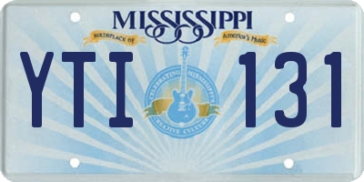 MS license plate YTI131