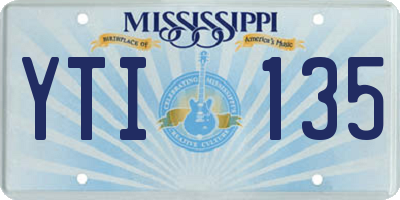 MS license plate YTI135