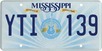 MS license plate YTI139
