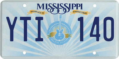MS license plate YTI140
