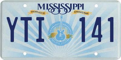 MS license plate YTI141
