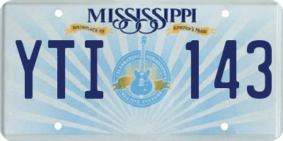 MS license plate YTI143