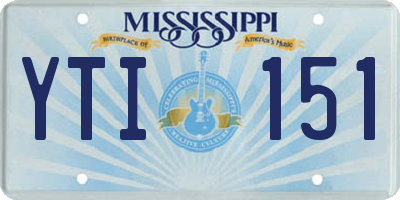 MS license plate YTI151