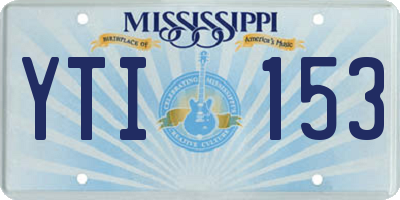 MS license plate YTI153