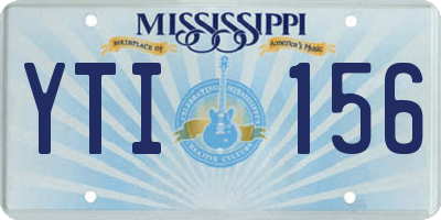 MS license plate YTI156