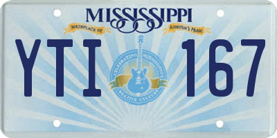 MS license plate YTI167