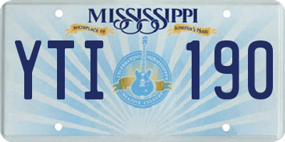 MS license plate YTI190