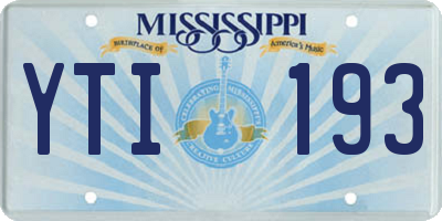 MS license plate YTI193