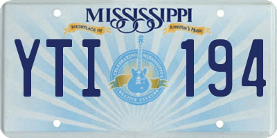 MS license plate YTI194