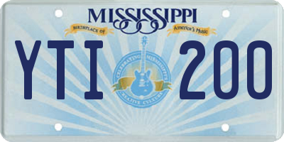 MS license plate YTI200