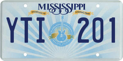 MS license plate YTI201