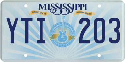 MS license plate YTI203