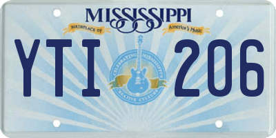 MS license plate YTI206