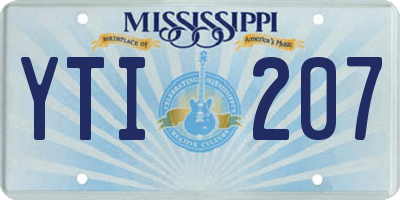 MS license plate YTI207
