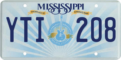 MS license plate YTI208