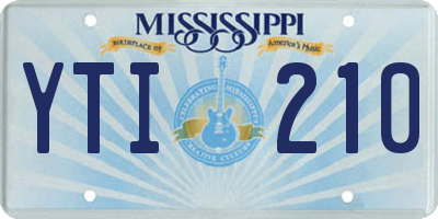 MS license plate YTI210
