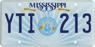 MS license plate YTI213