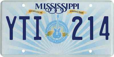 MS license plate YTI214