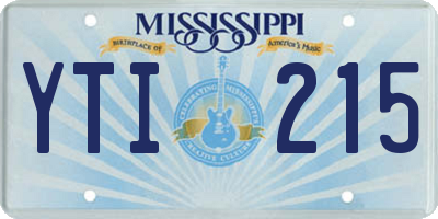 MS license plate YTI215