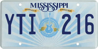 MS license plate YTI216