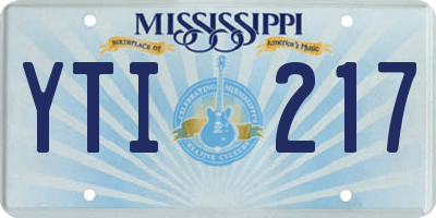 MS license plate YTI217