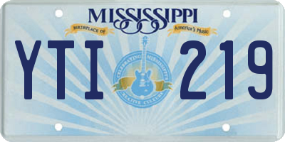 MS license plate YTI219