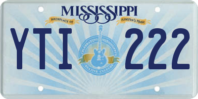 MS license plate YTI222