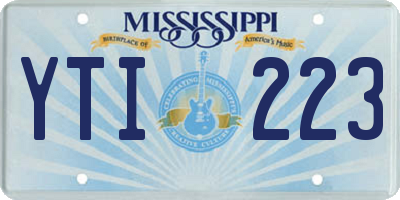 MS license plate YTI223