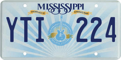 MS license plate YTI224