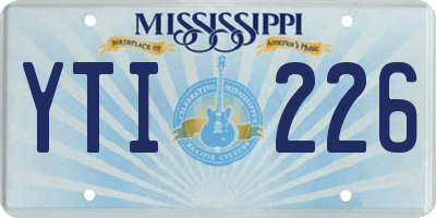 MS license plate YTI226