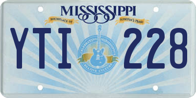 MS license plate YTI228