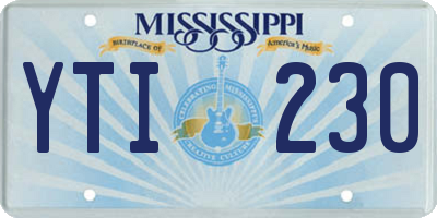 MS license plate YTI230