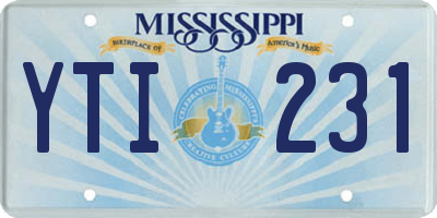 MS license plate YTI231