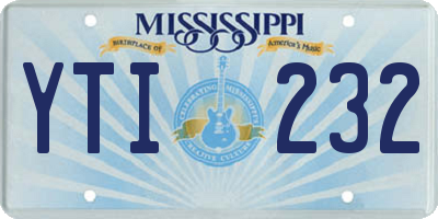 MS license plate YTI232