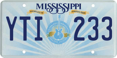MS license plate YTI233