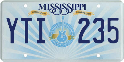MS license plate YTI235