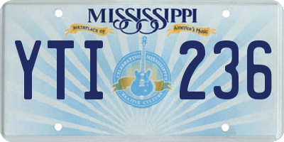 MS license plate YTI236