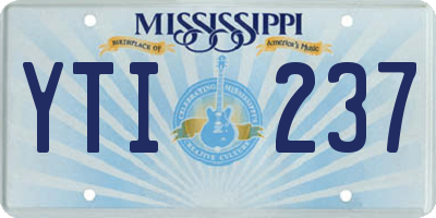 MS license plate YTI237