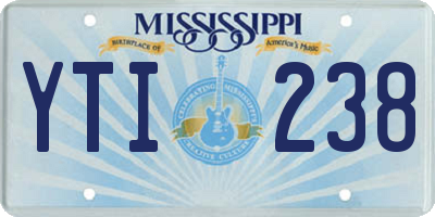 MS license plate YTI238
