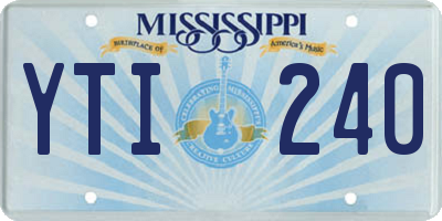 MS license plate YTI240