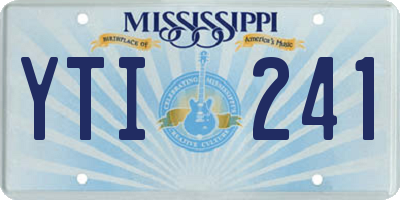 MS license plate YTI241