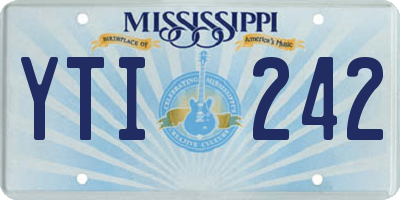 MS license plate YTI242
